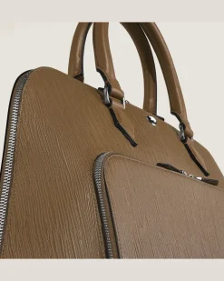 Writing Traveler Handtasche - Sandfarben - Leder - MB220266 - Tragetaschen