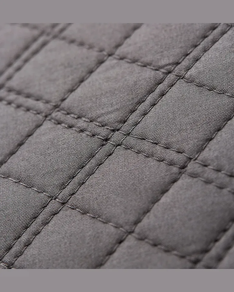 Wurfkissen aus Atlas mit Argyle-Muster Grey