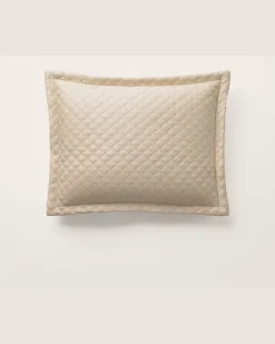Wurfkissen aus Atlas mit Argyle-Muster Natural