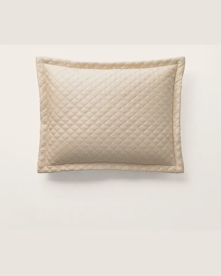 Wurfkissen aus Atlas mit Argyle-Muster Natural
