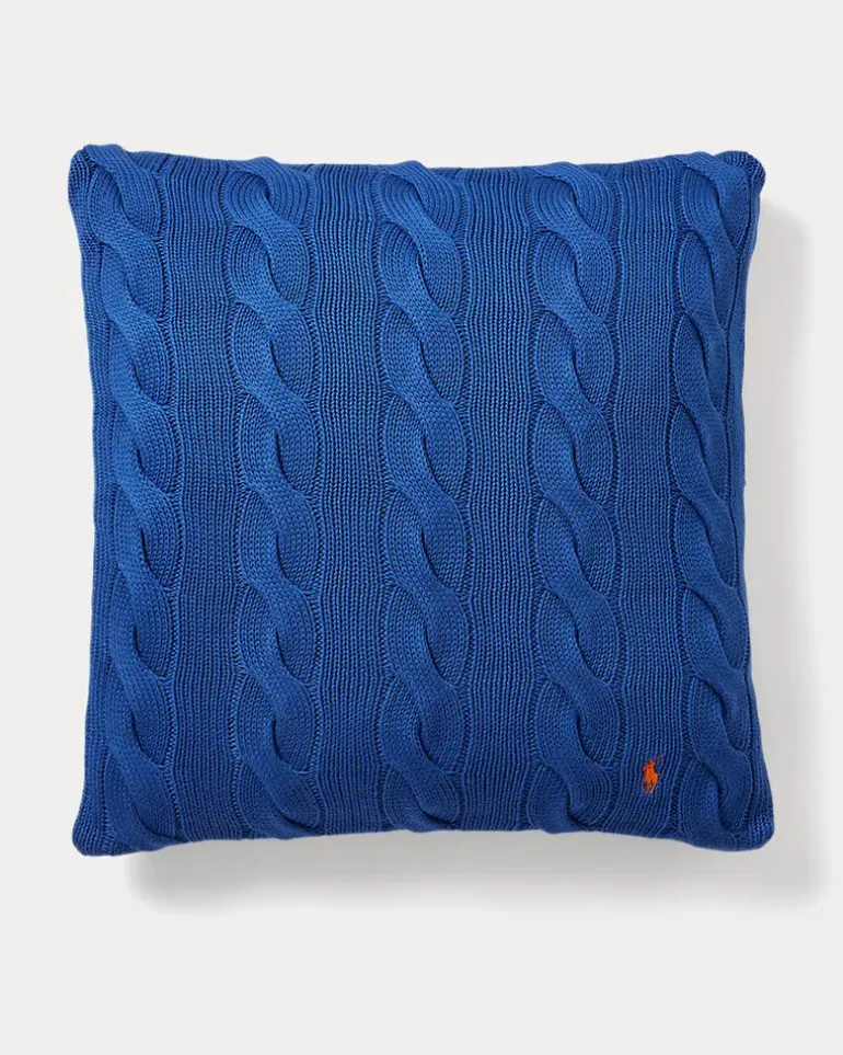 Wurfkissen Hanley mit Zopfmuster Blue