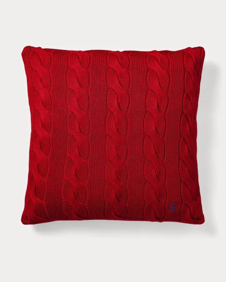 Wurfkissen Hanley mit Zopfmuster Red