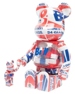 x Andy Warhol Brillo BE@RBRICK Figuren-Set - Blau