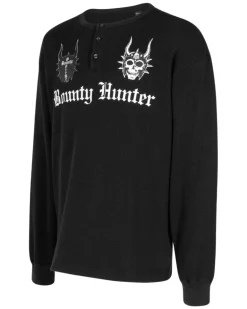 x Bounty Hunter Thermal Henley Langarmshirt - Schwarz