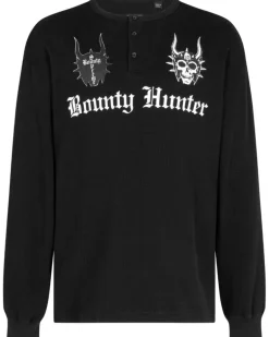 x Bounty Hunter Thermal Henley Langarmshirt - Schwarz