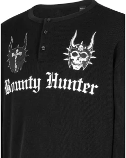 x Bounty Hunter Thermal Henley Langarmshirt - Schwarz