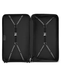 x 10 Corso Como gerippter Rollkoffer - Schwarz