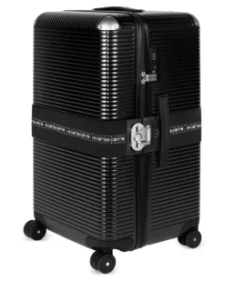 x 10 Corso Como gerippter Rollkoffer - Schwarz