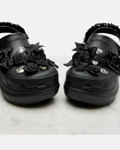 X Crocs Slingback-Slippers Jibbitz Schwarz