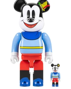 x Disney Mickey Mouse BearbrBrave Little Tailor BE@RBRICK 100% und 400% Figuren-Set - Blau