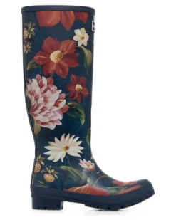 x FARM Rio Regenstiefel mit Blumen-Print - Blau