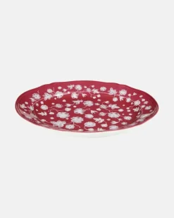 X Ginori 1735 Servierplatte Floral Rot