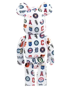 x MLB American League Bearbrick 1000% Figur - Weiß