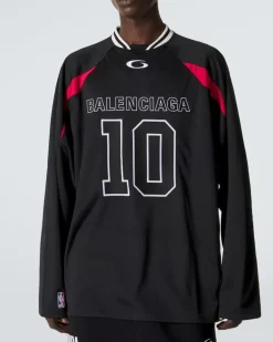 X NBA Longsleeve aus Jersey Schwarz