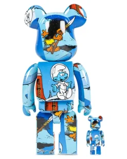 x The Smurfs (The Astrosmurf) BE@RBRICK 100% and 400% Figuren-Set - Blau