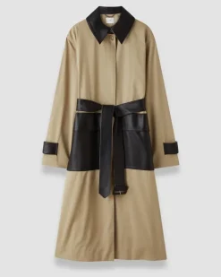 Zaman Cotton Leather Trench Coat - 44