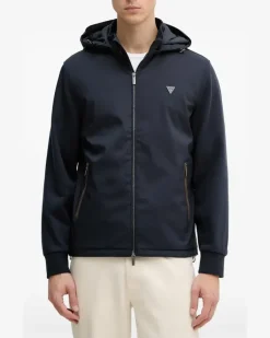 zip hooded jacket - Blau