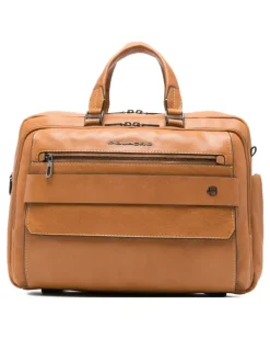 15,6-Zoll-Laptoptasche aus Leder - Nude