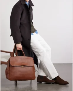 Zoom Full-Grain Leather Weekend Bag Brown