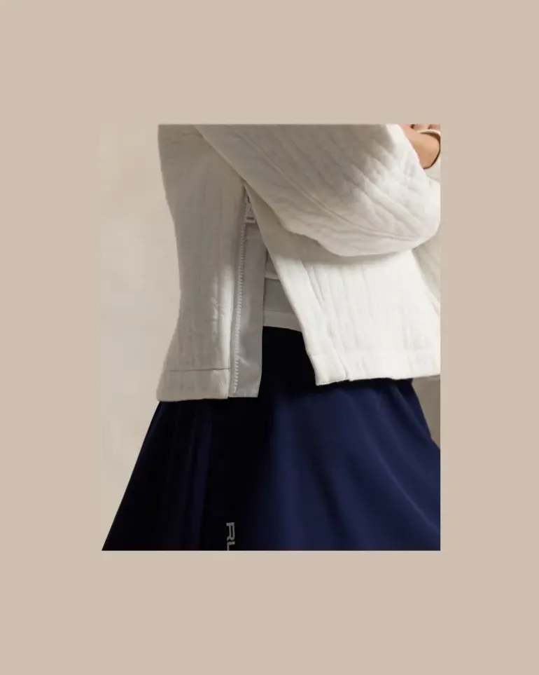 Zopfpullover mit Viertelreißverschluss White