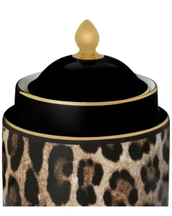 Zuckerdose mit Leoparden-Print - Schwarz