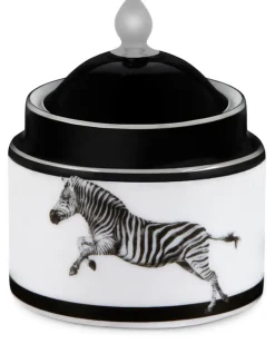 Zuckerdose mit Zebra-Print - Weiß