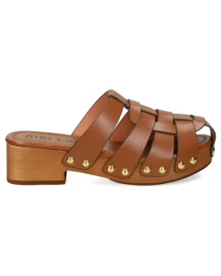 Zue Clogs mit Nieten - Braun
