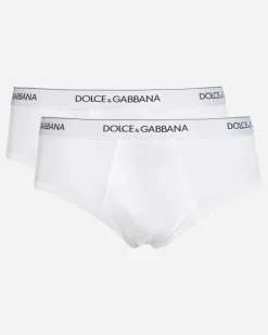 Zweierpack Slip Brando Baumwollstretch - Mann Unterwäsche Und Loungewear Wei� Baumwolle Wei?