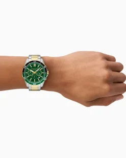 Zweifarbiger Chronograph aus Edelstahl Mehrfarbig