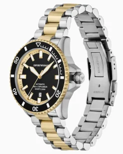 Zweifarbige Sea Explorer Automatikuhr aus Edelstahl Mehrfarbig