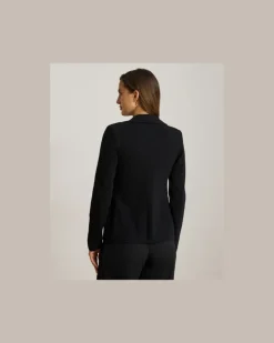 Zweireihiger Blazer aus Stretchpiqué Black