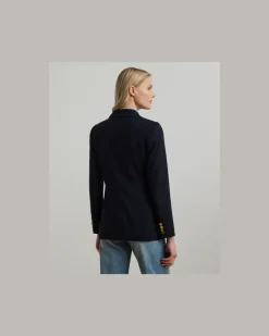 Zweireihiger Blazer aus Wollkrepp Blue