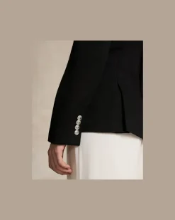 Zweireihiger Jerseyblazer Black