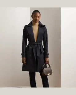 Zweireihiger Trenchcoat mit Baumwolle Blue