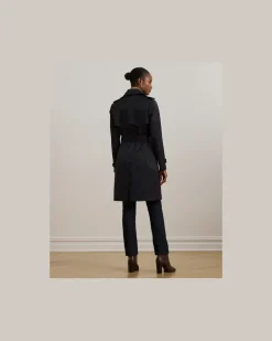 Zweireihiger Trenchcoat mit Baumwolle Blue