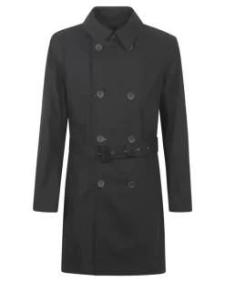 Zweireihiger Trenchcoat - Schwarz