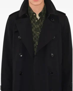Zweireihiger Trenchcoat - Schwarz
