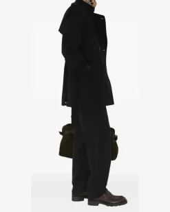 Zweireihiger Trenchcoat - Schwarz